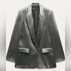 Zara Women's Metallic Gray Blazer
